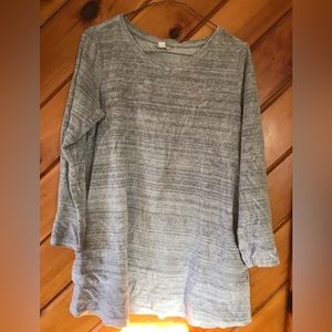 Purejill Gray Velvet Tunic Sweater with pockets!